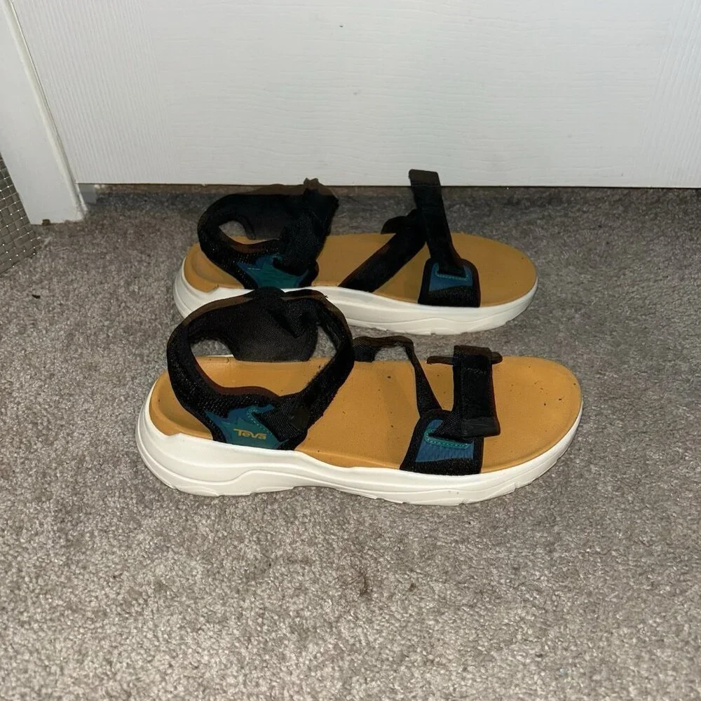 Teva Men's Zymic Black Sunflower Outdoor  Strappy Casual Hiking Sandals Size 10
